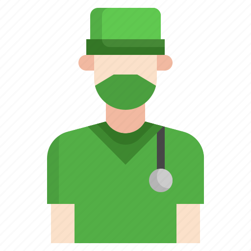 Surgeon, job, profession, caucasian, face, mask icon - Download on Iconfinder