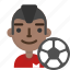 avatar, emoji, football, male, player, profile, soccer 
