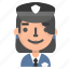 avatar, emoji, emoticon, female, policewoman, profile, user 
