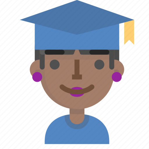Avatar, emoji, female, graduation, profile, school, student icon - Download on Iconfinder