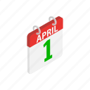 april, calendar, date, day, isometric, month, number