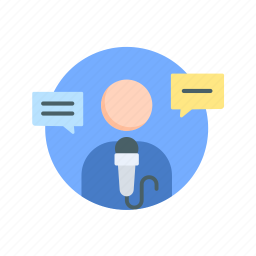 Journalist, mic, microphone, sound, reporter, news, podcast icon - Download on Iconfinder