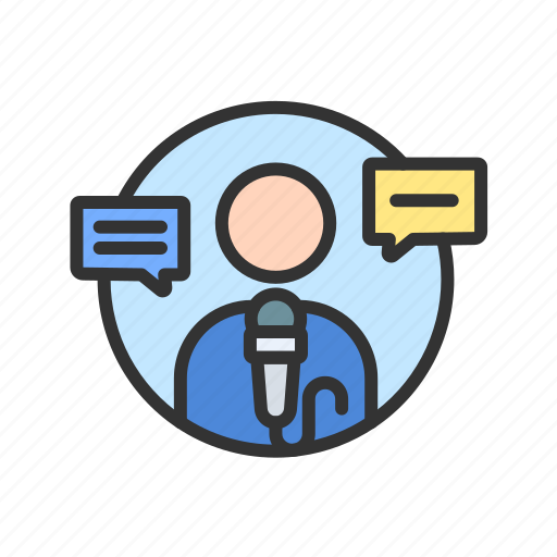 Journalist, mic, microphone, sound, reporter, news, podcast icon - Download on Iconfinder