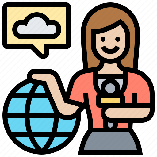 Announcer, journalist, report, reporter, weather icon - Download on Iconfinder