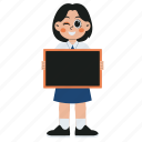 girl, student, blackboard, cute, school, presentation, education, kid, cheerful
