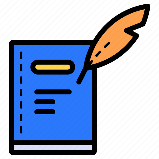 Feather, quill, write, book, education icon - Download on Iconfinder