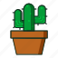 kaktus, flat, cactus, nature, tree, plant, garden, desertplants, cactusicon, line, icon 
