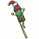 firecracker, christmas, kawaii, xmas, decoration, celebration, santa