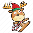 deer, kawaii, christmas, xmas, decoration, santa, celebration