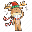 deer, kawaii, christmas, xmas, decoration, celebration, santa