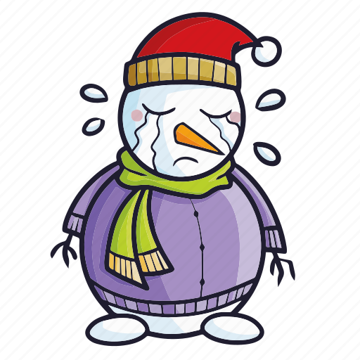 Snowman, kawaii, christmas, sad, decoration, celebration, xmas icon - Download on Iconfinder