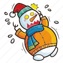 snowman, kawaii, christmas, xmas, decoration, santa, celebration