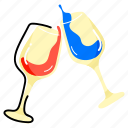 toast, cheers, wine glasses, drinks, alcohol