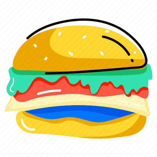 Beefburger, burger, cheeseburger, fast food, junk food sticker - Download on Iconfinder