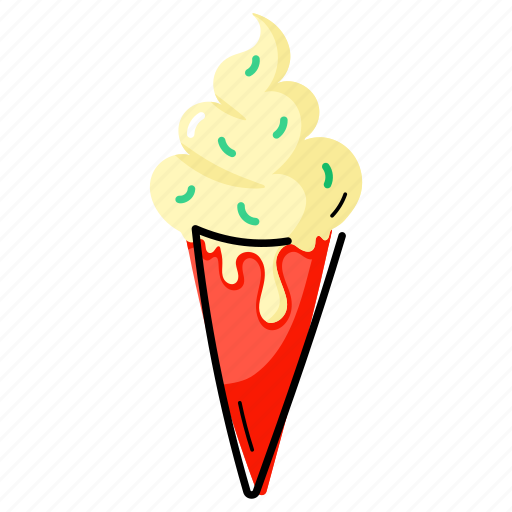 Ice cream, ice cone, gelato, dessert, sweet sticker - Download on Iconfinder