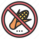 banned, corn, forbidden, no, prohibited