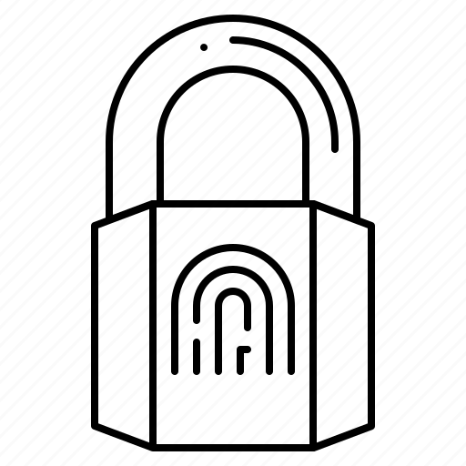 Padlock, fingerprint, lock, password, security, safety icon - Download on Iconfinder