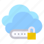 cloud, lock, password, security, key 