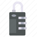 luggage, padlock, security, password, key