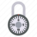 rotary, padlock, lock, key, password