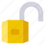 unlock, lock, padlock, security 