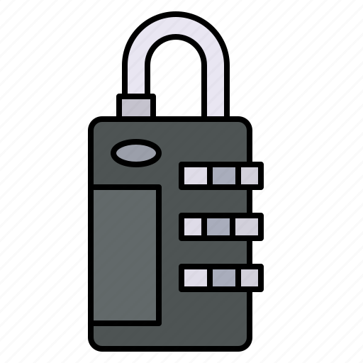 Luggage, padlock, password, key, protection icon - Download on Iconfinder
