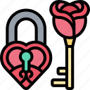 lock, heart, padlock, key, love