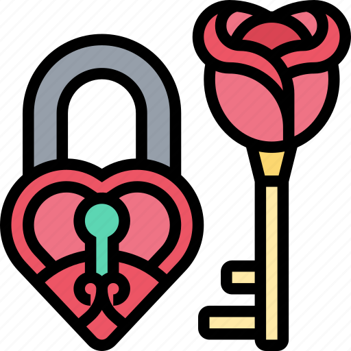 Lock, heart, padlock, key, love icon - Download on Iconfinder