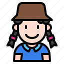 kid, avatar, girl, people, person, user, hat