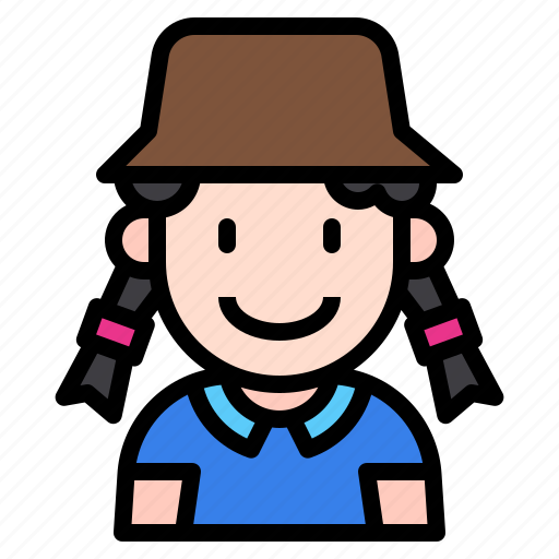 Kid, avatar, girl, people, person, user, hat icon - Download on Iconfinder