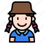 kid, avatar, girl, people, person, user, hat 