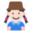 kid, avatar, girl, people, person, user, hat 