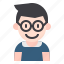 kid, avatar, glassesboy, people, person, young, user 