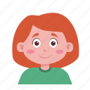 redhead, girl, avatar, people, user, kid, child, kindergarten