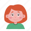 redhead, girl, avatar, people, user, kid, child, kindergarten 