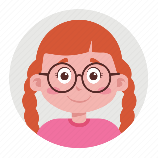 Avatar, kid, child, girl, glasses, redhead icon - Download on Iconfinder