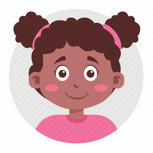 Avatar, kid, child, girl, black icon - Download on Iconfinder