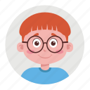 avatar, kid, child, boy, glasses, redhead