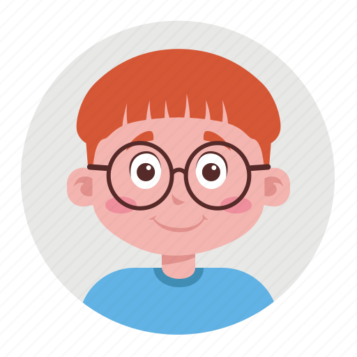 Avatar, kid, child, boy, glasses, redhead icon - Download on Iconfinder