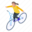 without, hands, kid, cycling, isometric