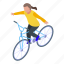 without, hands, kid, cycling, isometric 