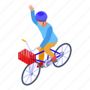 basket, kid, cycling, isometric