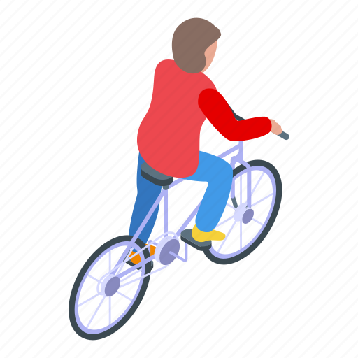 Park, kid, cycling, isometric icon - Download on Iconfinder
