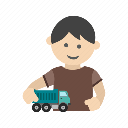 Child, happy, kid, playing, race, toy, truck icon - Download on Iconfinder