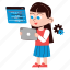 girl, coding, notepad, programmer, technology, developer, development, working, sticker 
