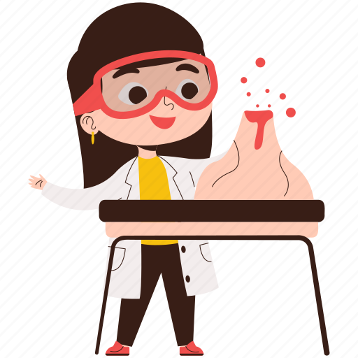 Girl, studying, geography, research, laboratory, science, student illustration - Download on Iconfinder