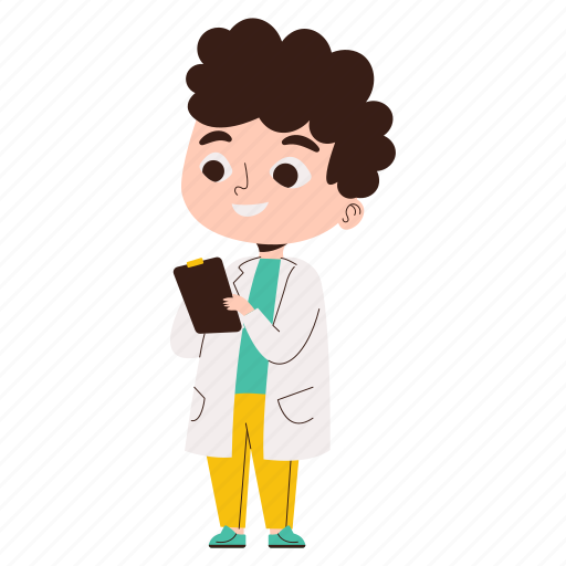 Boy, write, science, character, sticker, education, study sticker - Download on Iconfinder