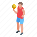 kid, basketball, player, isometric