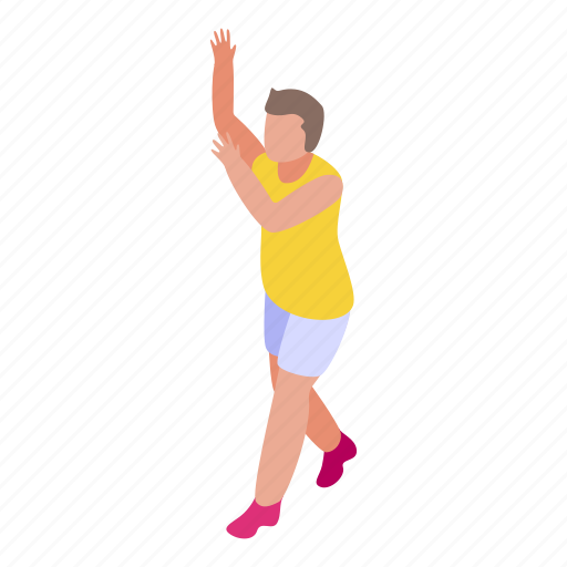 Kid, playing, basketball, isometric icon - Download on Iconfinder