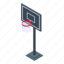 basketball, hoop, isometric